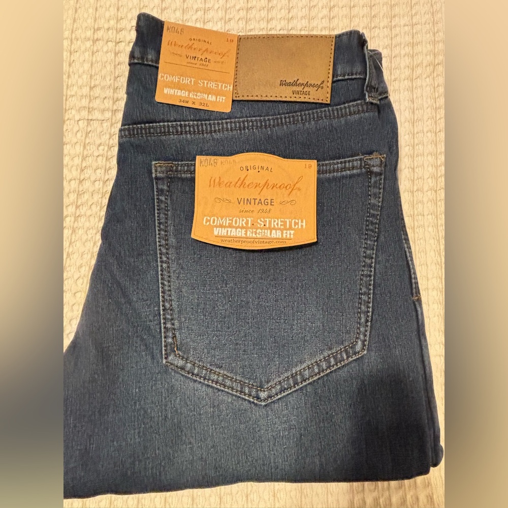 Weatherproof Men's Classic Denim Jeans 34/32 NWT - Picture 1 of 6